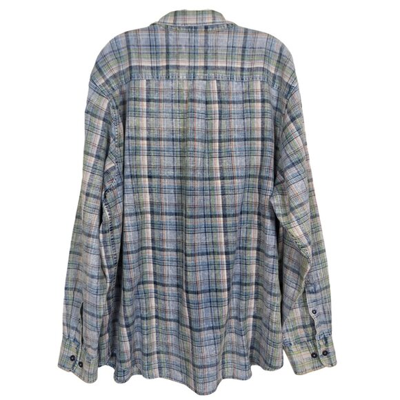 Tommy Bahama button down shirt Men's size XL blue plaid cotton - Picture 2 of 14